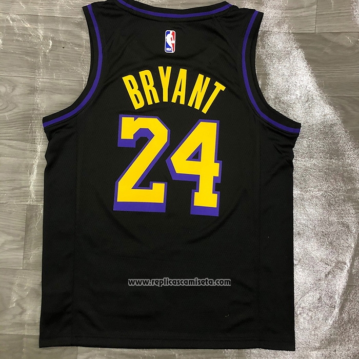 Camiseta Los Angeles Lakers Kobe Bryant #24 Ciudad 2019-20 Negro